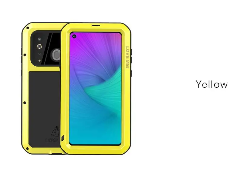 Цвет: желтый Love Mei металлический чехол для samsung Galaxy A9 A8 A6 плюс A9S A8S S10 5G Plus S10E A70 бронированный противоударный чехол для телефона чехол - Цвет: Цвет: желтый