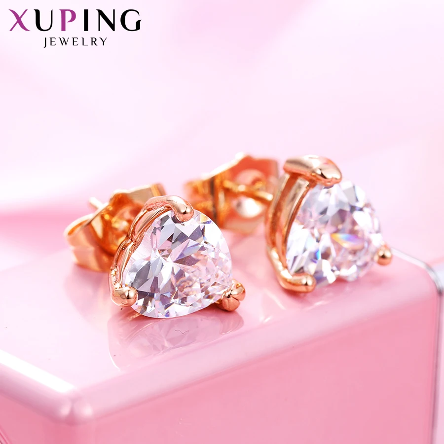 Xuping, модные серьги в форме сердца, дизайн, позолоченное ювелирное изделие, свадебные серьги-гвоздики для женщин, специальный дизайн 21757