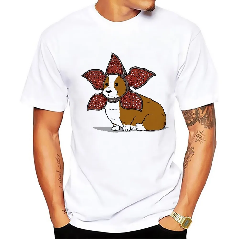 Chomper Demogorgon DemoPug Democorgi demouppy забавные мужские футболки новые белые повседневные homme