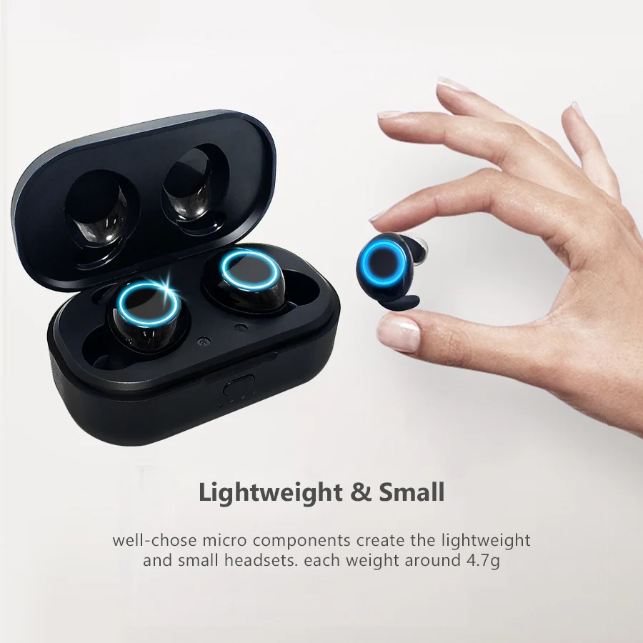 Есть зарядное устройство X118 TWS Bluetooth наушники V5.0 сенсорное управление беспроводная гарнитура спортивные водонепроницаемые стерео наушники с зарядным ящиком