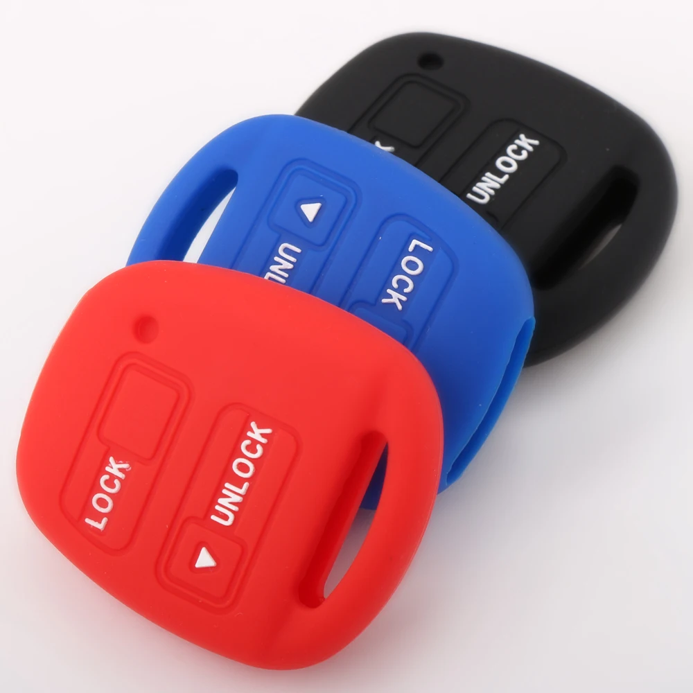 2 пуговицы силиконовый для ключа автомобиля брелок чехол кожи TOYOTA CAMRY RAV4 Prado Corolla