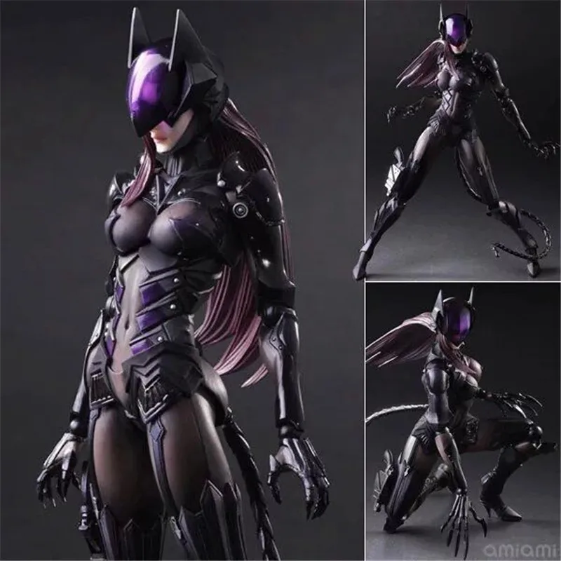 Экшн фигурка Kai Catwoman Final Fantasy Dc Comics Play ПВХ 25 см 9 84 дюйма аниме Tetsuya Nomura игрушка в