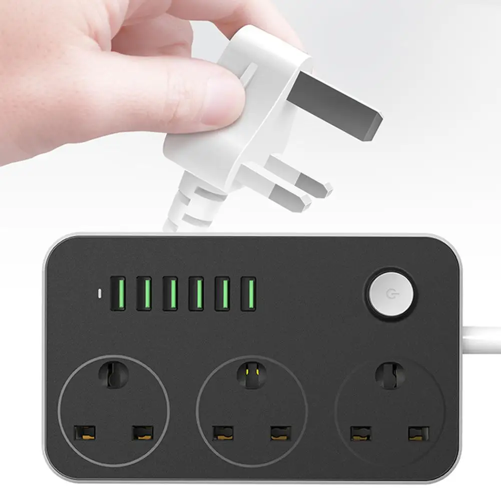 2019 Новое поступление 1 5 м многофункциональный 3 розетки 6 USB портов для зарядки