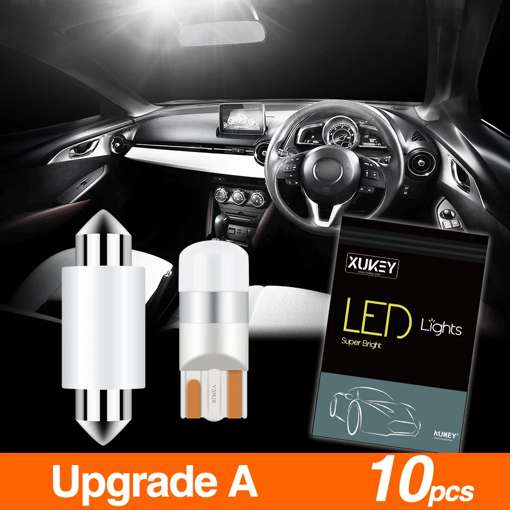Upgrade A Xukey 10x Автомобильный светодиодный комплект для Mazda 3 BL BM BN 10-18 Купол Карта дверной номерной знак 194 T10 W5W 168 лампы белый CANbus - Испускаемый цвет: Upgrade A