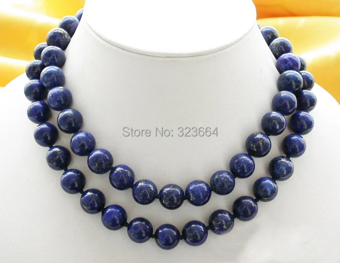 Круглое ожерелье из бисера с синим лазуритом 32 дюйма 12 мм | Украшения и аксессуары