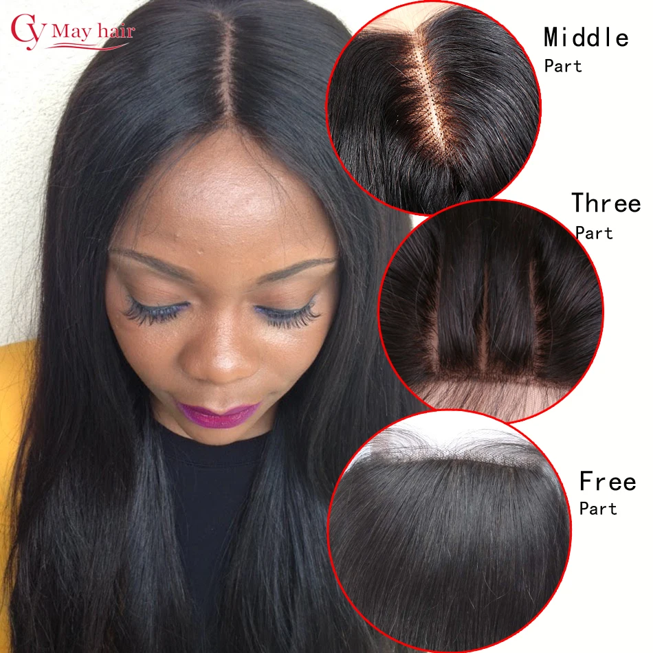 Аннабель Волос Бразильский Шелковый База Закрытие 4*4 Девственные Волосы Кружева