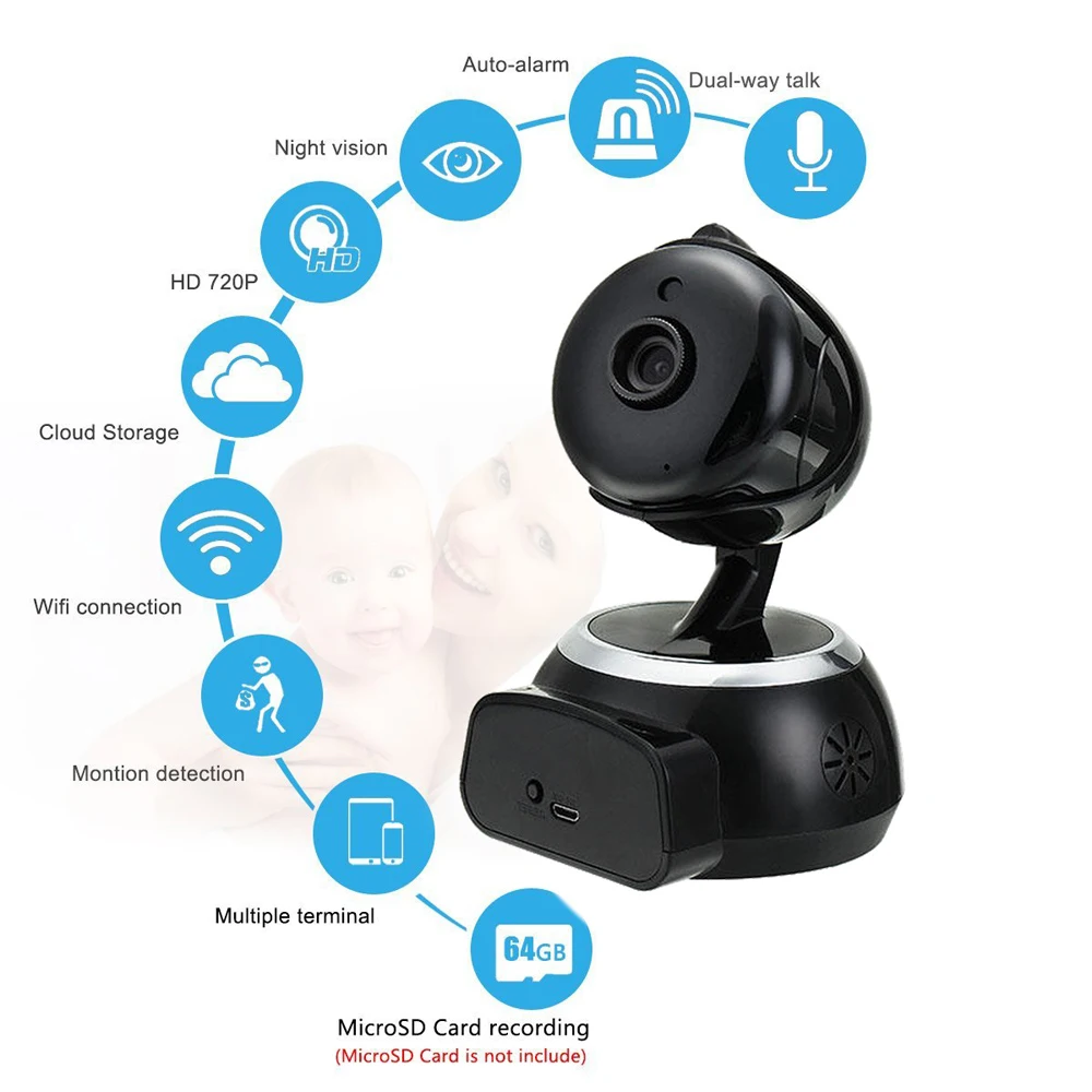 5 шт./лот HD интеллектуальная сеть камера IP Wi Fi видеоняни и радионяни мониторинга