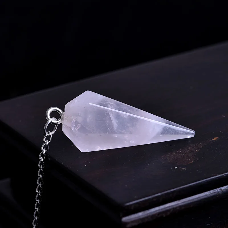 Розовый Натуральный рок-конусная кулон aura чакра резки DIY ожерелье кристалл stonedecoration подарок камень - Цвет: Розовый
