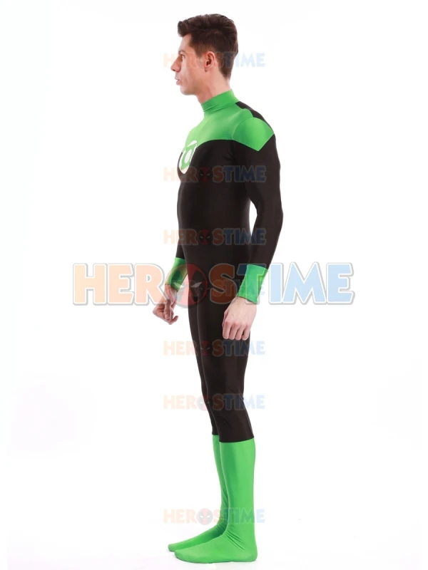Зеленые костюмы фонаря спандекс супергерой Зеленый Фонарь платье полный костюм