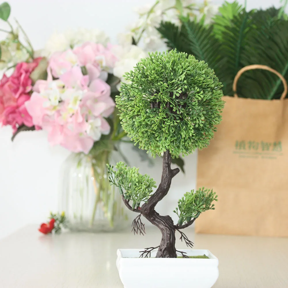 

Simulation welcoming pine potted plants artificial potted family home atmosphere venue decoration