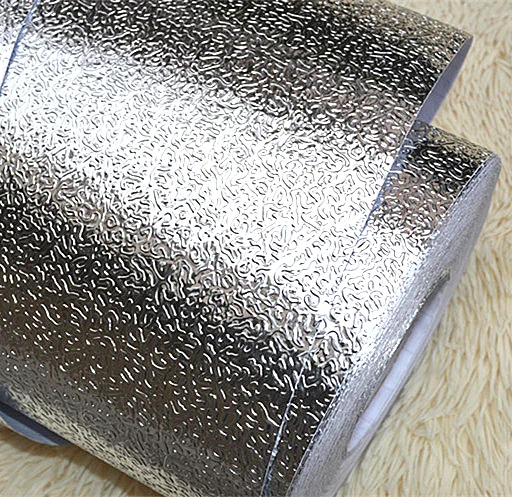 Серебряная бумажная мебель стикер кухонный шкаф утолщение клейкая бумага для