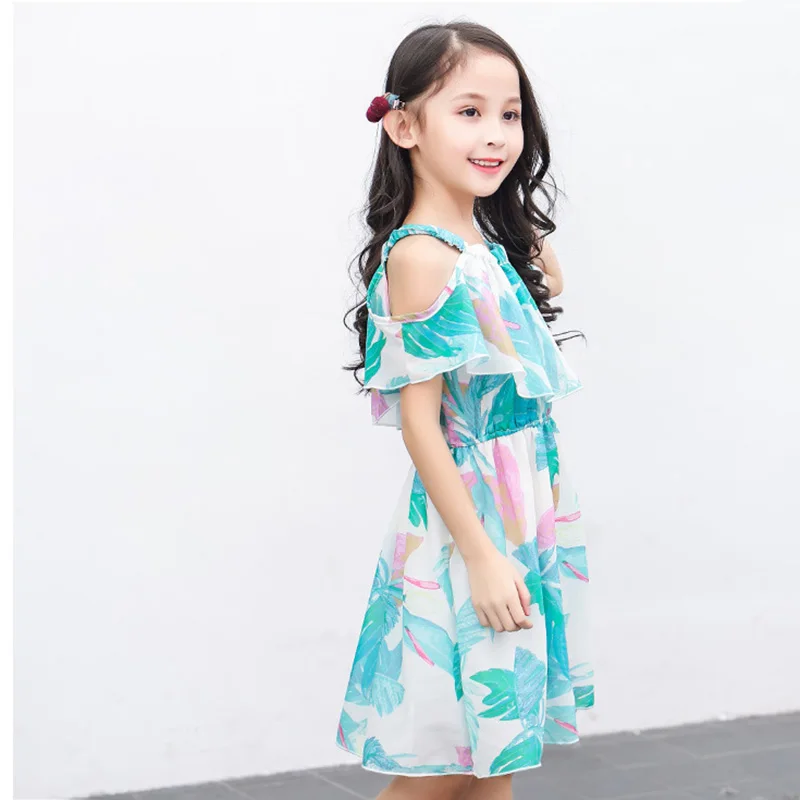 2019 Summer Girl Dress Cotton Children Dresses Geometric Print Kids for Girls Fashion Clothing Sundress 4-12T | Детская одежда и