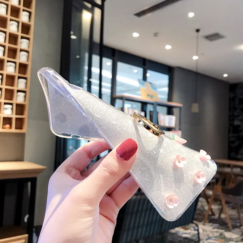 Gliiter Cases For Oppo R11S R11 R7 R7S R9 R9S Plus R17 Pro R15 Dream Mirror Ring Flower Cover Bumper |