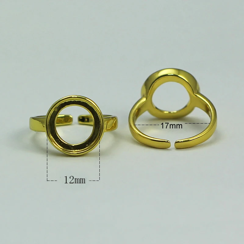 Beadsnice 20pcs/lot Brass 12mm Ring Base Adjustable Setting Cabochons Blank Jewelry Supply 25010smt1 | Украшения и аксессуары