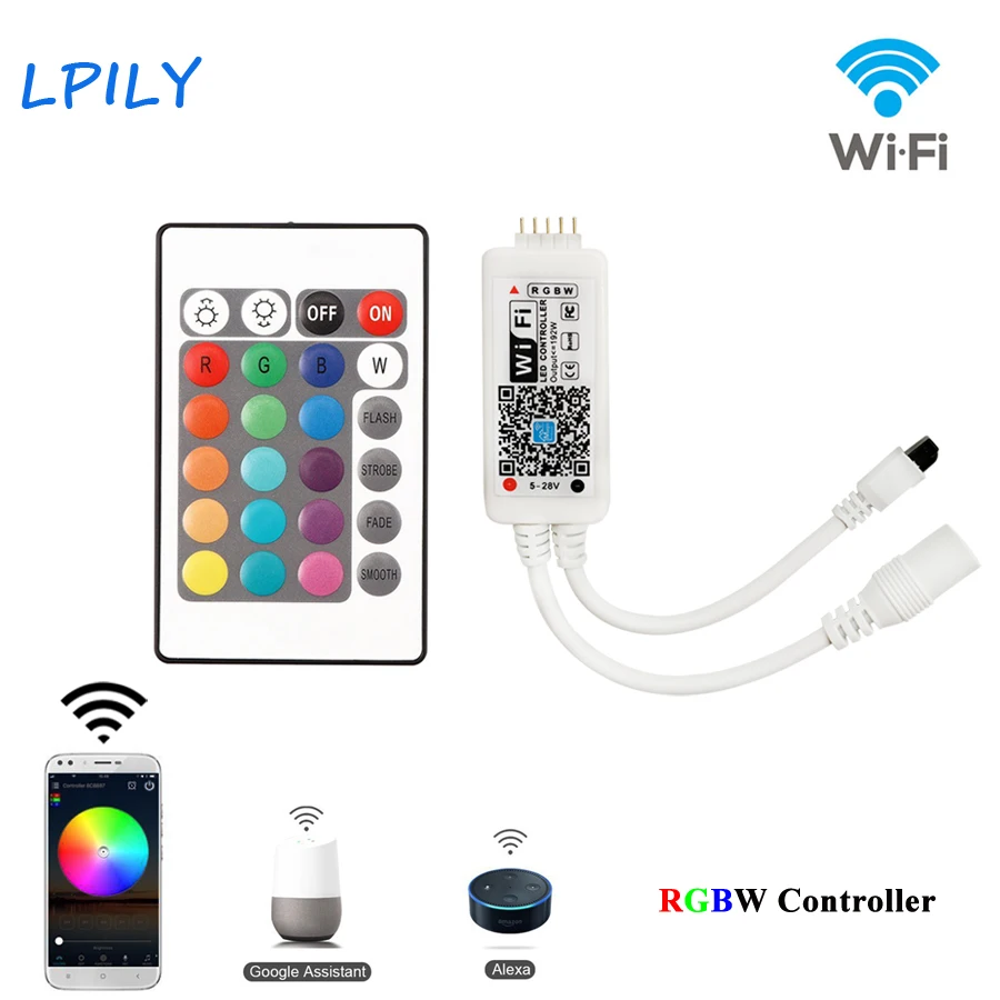 DC 5 28 В WI FI контроллер SMD 5050 RGBW RGBWW Светодиодные ленты свет смартфон и режим таймера