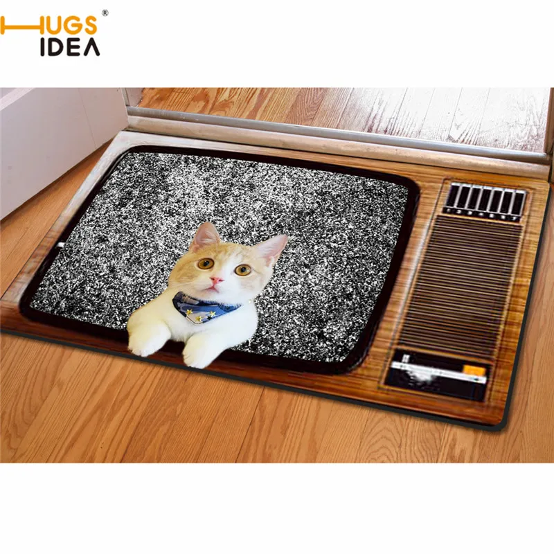 Винтажный 3D коврик HUGSIDEA с изображением животного кота на ТВ креативные Входные