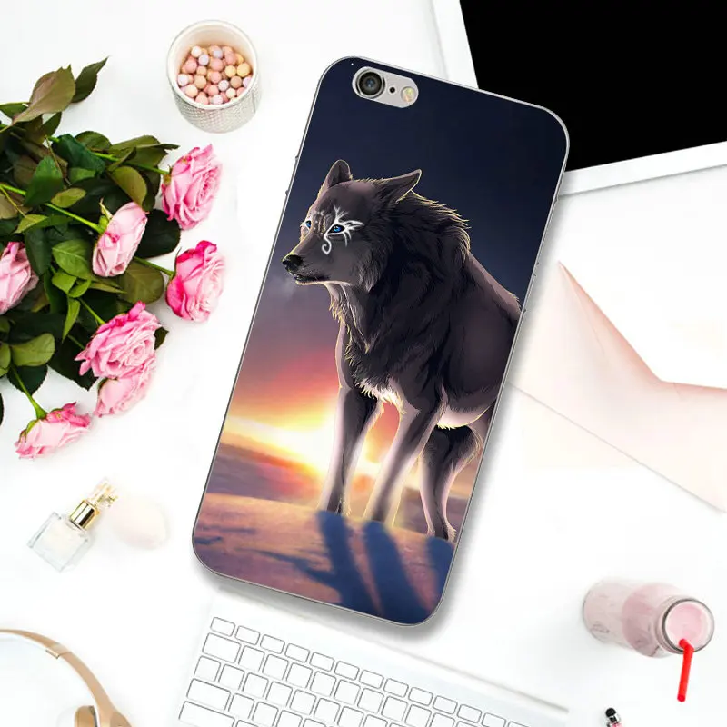 Красочный крутой волк чехол с животными для iphone 7 8 plus 6S X XR XS Max 5 6 5S SE 6PLUS