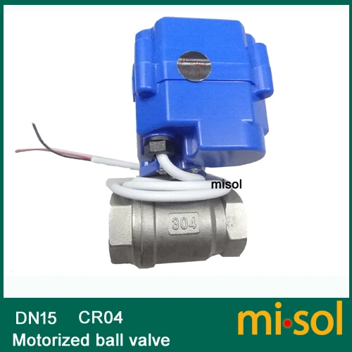 Моторизованный шаровой клапан Misol G1/2 &quotDN15 9-24VDC CR04 нержавеющая сталь