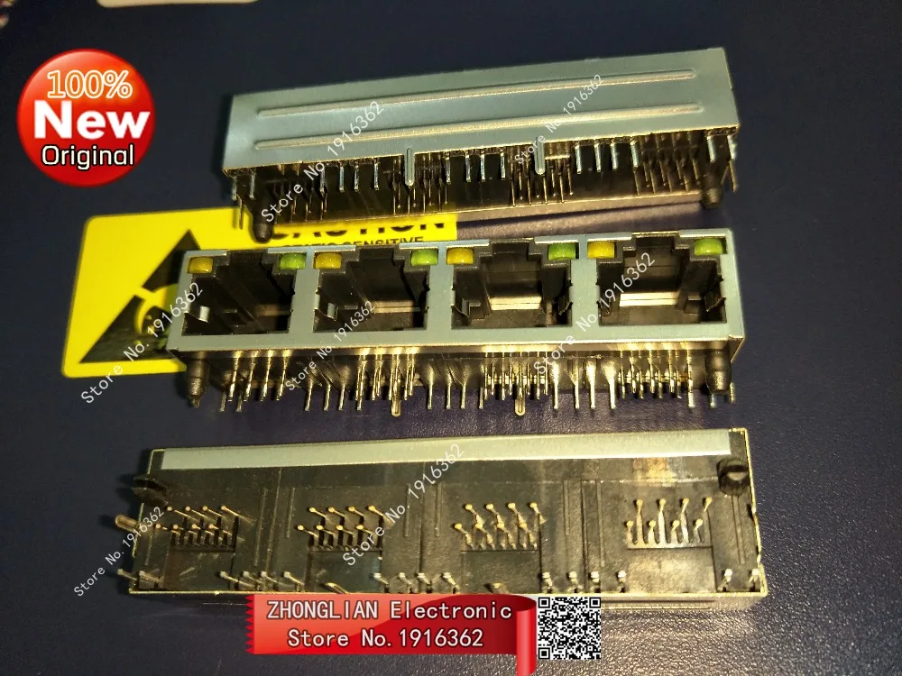 5 шт./лот RJ45 8P8C 4-портовый стальной сетевой гнездовой разъем/гнездовой разъем 1*4P 90