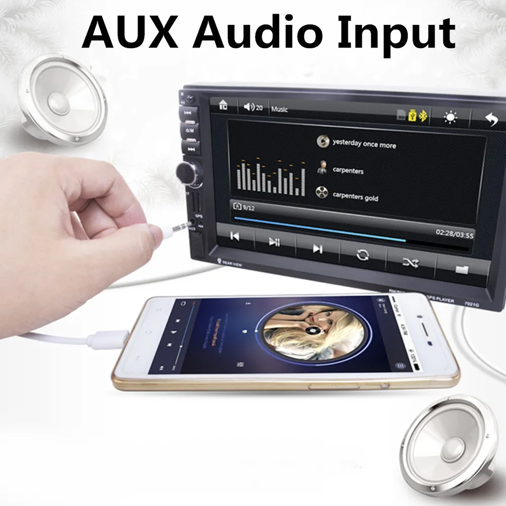 7 дюймовый gps навигатор HD Dual 2 DIN автомобильный стерео MP3 плеер Bluetooth радио GPS