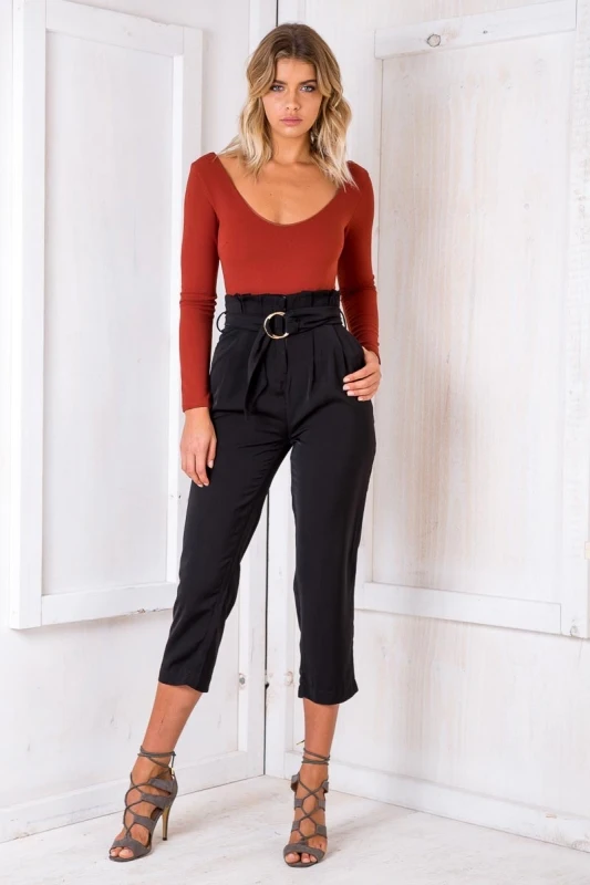 Весной и летом Ретро Тонкий Элегантный Работа сплошной цвет девять очков высокой