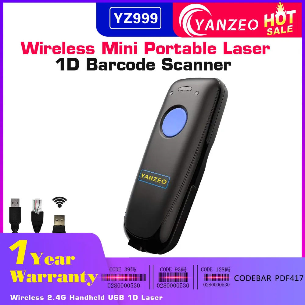 

Портативный карманный считыватель штрих-кодов Yanzeo YZ999, универсальное подключение 3-в-1, Мини 2,4G беспроводной Bluetooth сканер штрих-кодов