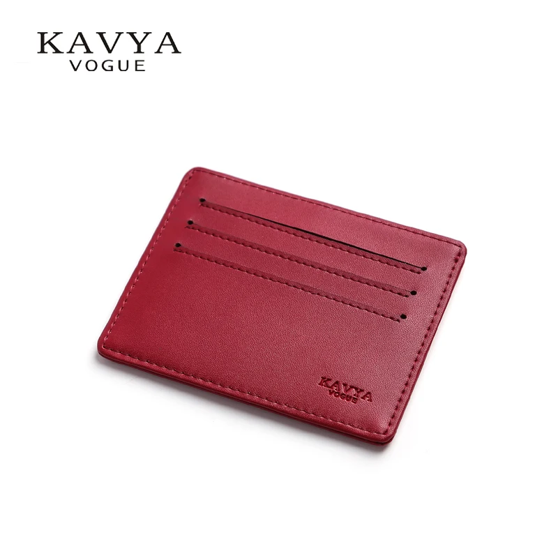 KAVYA новый тонкий мини кошелек из натуральной кожи держатель для кредитных карт