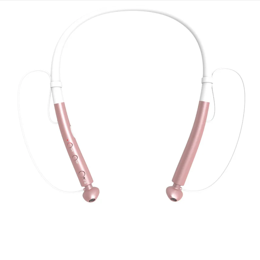 Pink BGreen спортивные водонепроницаемые bluetooth-наушники беспроводные стерео гибкие шейные полосы гарнитура с магнитом адсорбции металлический корпус - Цвет: Pink