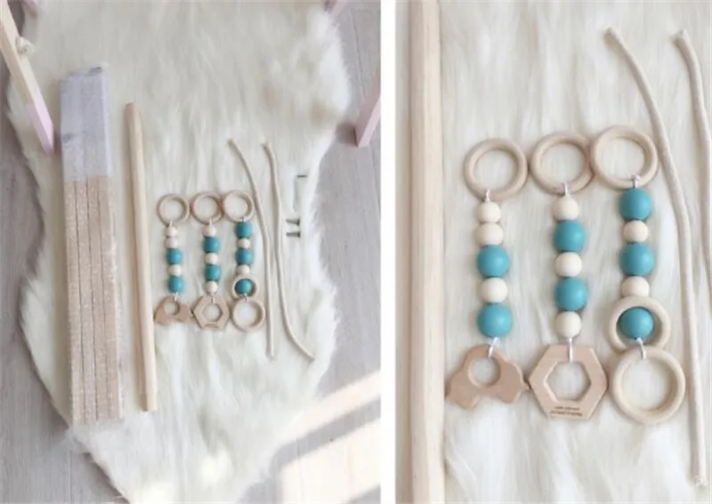 Nordic Baby Gym Play Nursery Sensory Ring-pull Toy Wooden Frame Infant Room Toddler Clothes Rack Christmas Gift Kids Room Decor