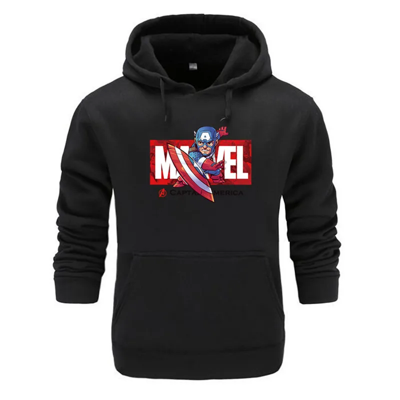 black Marvel The Avengers 4 Железный человек Человек человек паук косплей костюм толстовки унисекс Мстители Повседневный конец игры - Цвет: black