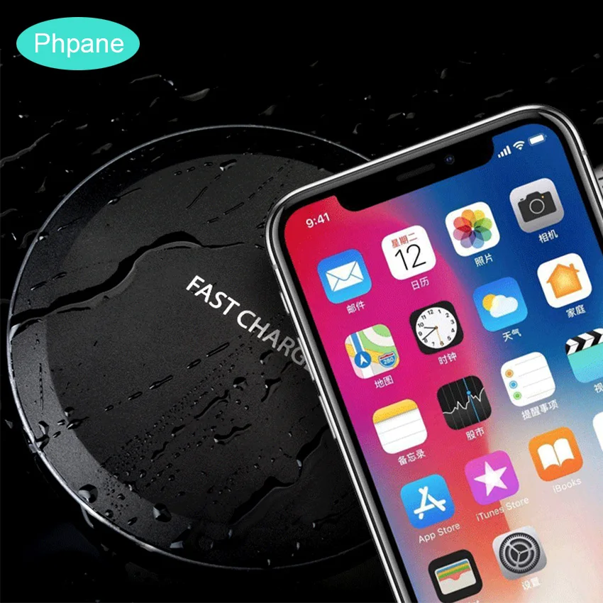 Ультратонкий беспроводной зарядный коврик QI для Huawei Mate 20 Pro P30 Xiaomi Mi 10 W iPhone Max