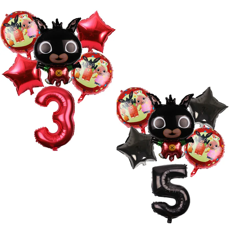 6 шт./лот 73*50 см мультфильм Bing Bunny 32 дюйма фольгированный шар кролик воздушные шары