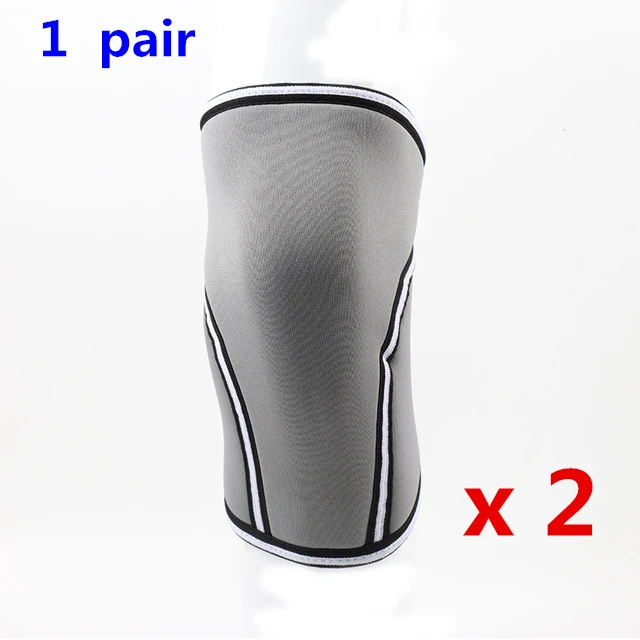 1 pair Gray 7 мм компрессионные наколенники гетры для тяжелой атлетики для бега Powerlifting наколенники гетры для фитнеса наколенники Поддержка для спортзала - Цвет: 1 pair Gray