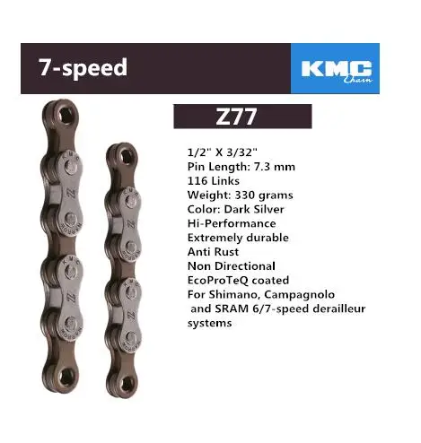 Z7 KMC MTB цепь для дорожного велосипеда X8 X9 X9sl X10 X10sl X11SL для детей 8, 9, 10, 11, S Скорость 116L серебряная с золотом цепь светильник гоночные велосипедные аксессуары - Цвет: Z7