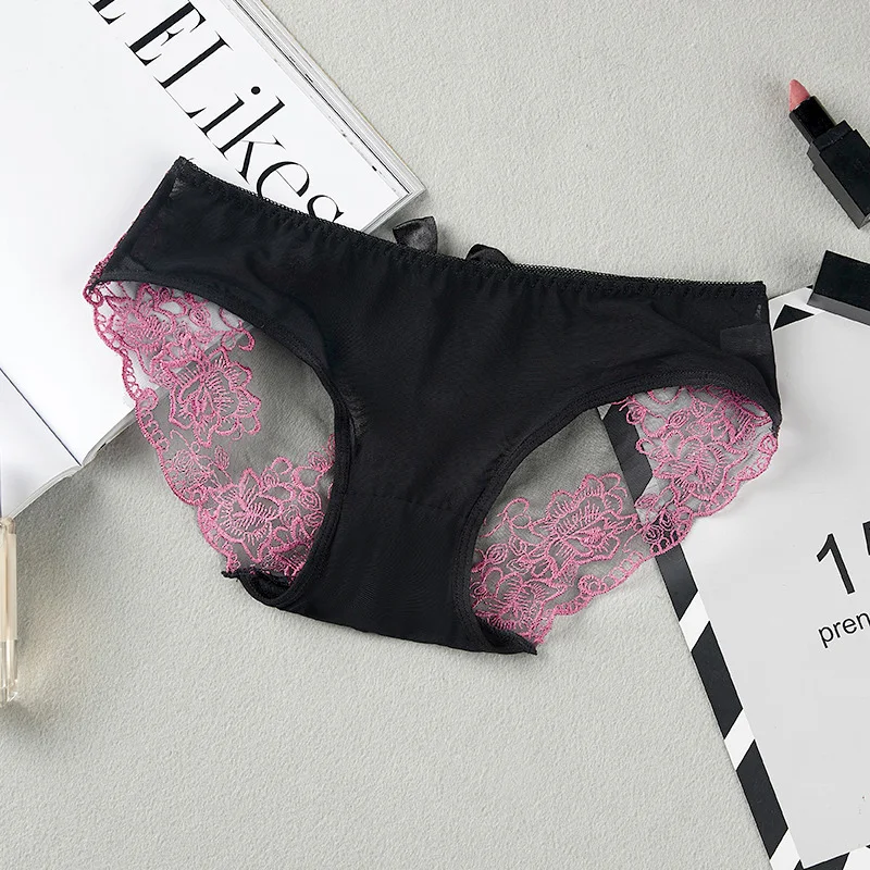 Женское нижнее белье сексуальные женские трусики с вышивкой прозрачные