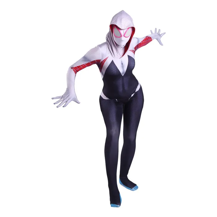 Ainclu Venom костюм паук Гвен Стэйси Человек-паук косплей костюм спандекс лайкра зентай для Хэллоуина женский паук герой костюм анти-Веном