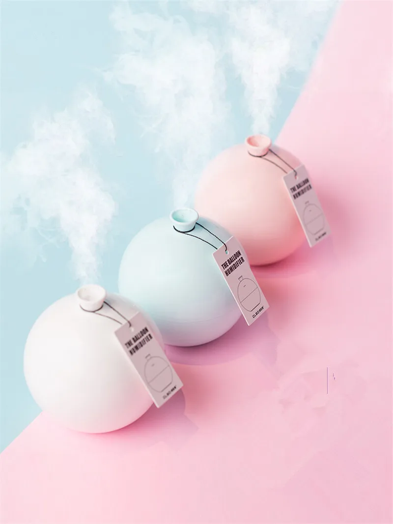 USB Balloon Mini Air Humidifier Aroma Diffuser Water Mist Maker for Home Car Ultrasonic Humidifier Diffusers White Pink Blue