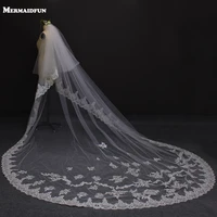 real photos new style two layers lace luxury long wedding veils white ivory 2t bridal veil wedding accessories