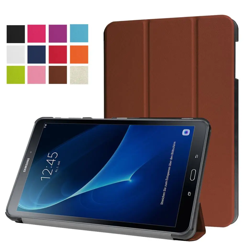 Кожаный чехол на магните с подставкой из искусственной кожи чехол для Samsung Galaxy Tab A 10,1 T580 T585 T580N T585N чехол+ Защитная пленка на экран+ стилус