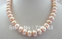 hot 00504 stunning big 10 11mm baroque pink freshwater cultured pearl necklace 17