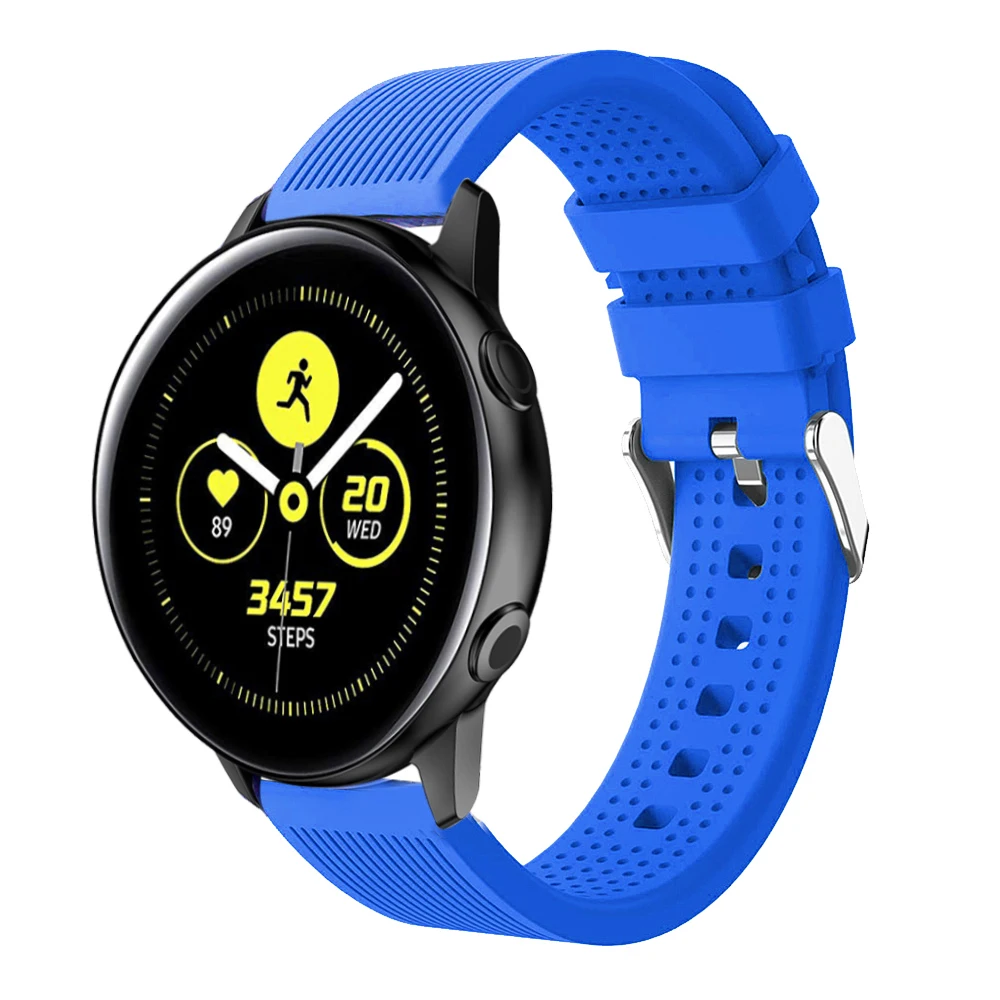 Ремешок силиконовый для наручных часов Samsung Galaxy watch Active сменный Браслет Gear sport S2