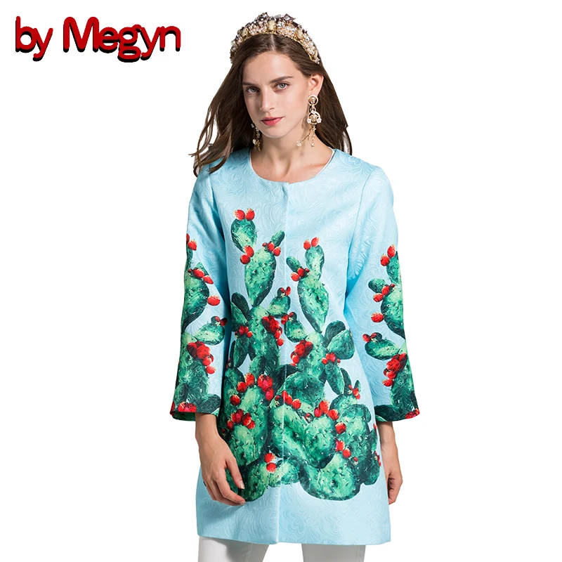 Осень, Женское пальто, модное, подиум, с принтом кактуса, 3XL, Тренч, элегантное, женское, с длинным рукавом, большое, шерстяное, с вышивкой, пальто