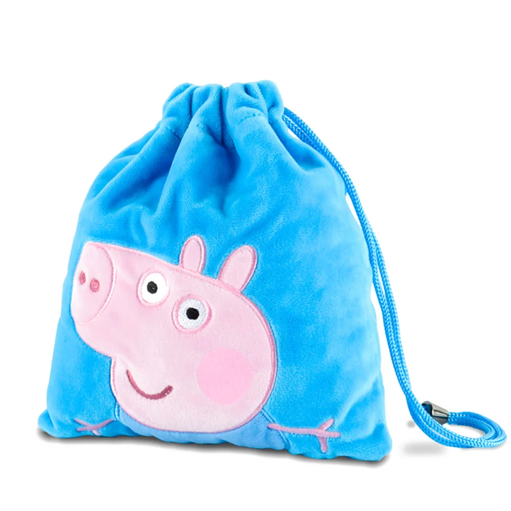 Blue Origina Peppa Джордж свинка Дети Девочки Мальчики Kawaii Мини-сумочка с кулиской Сумочка Кошелек школьная сумка плюшевая игрушка мягкие и плюшевые куклы - Цвет: Blue
