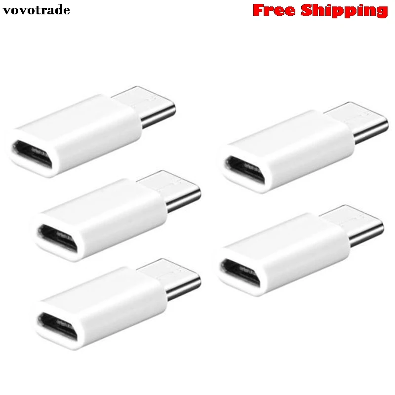 Vovotrade (USA Respone) 5 упаковок USB-C Type-C к Micro USB адаптер для зарядки данных Samsung Galaxy S8 Прямая