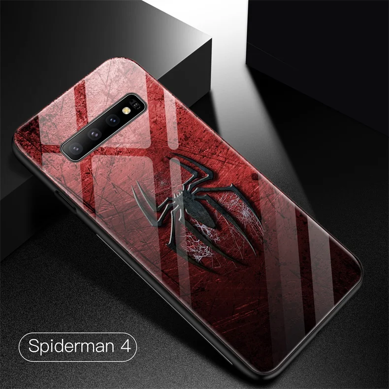Чехол из закаленного стекла Marvel с человеком-пауком для samsung Galaxy S10 e 5G S8 S9 Plus Note 8 9 10 Pro, чехол для телефона с изображением Мстителей