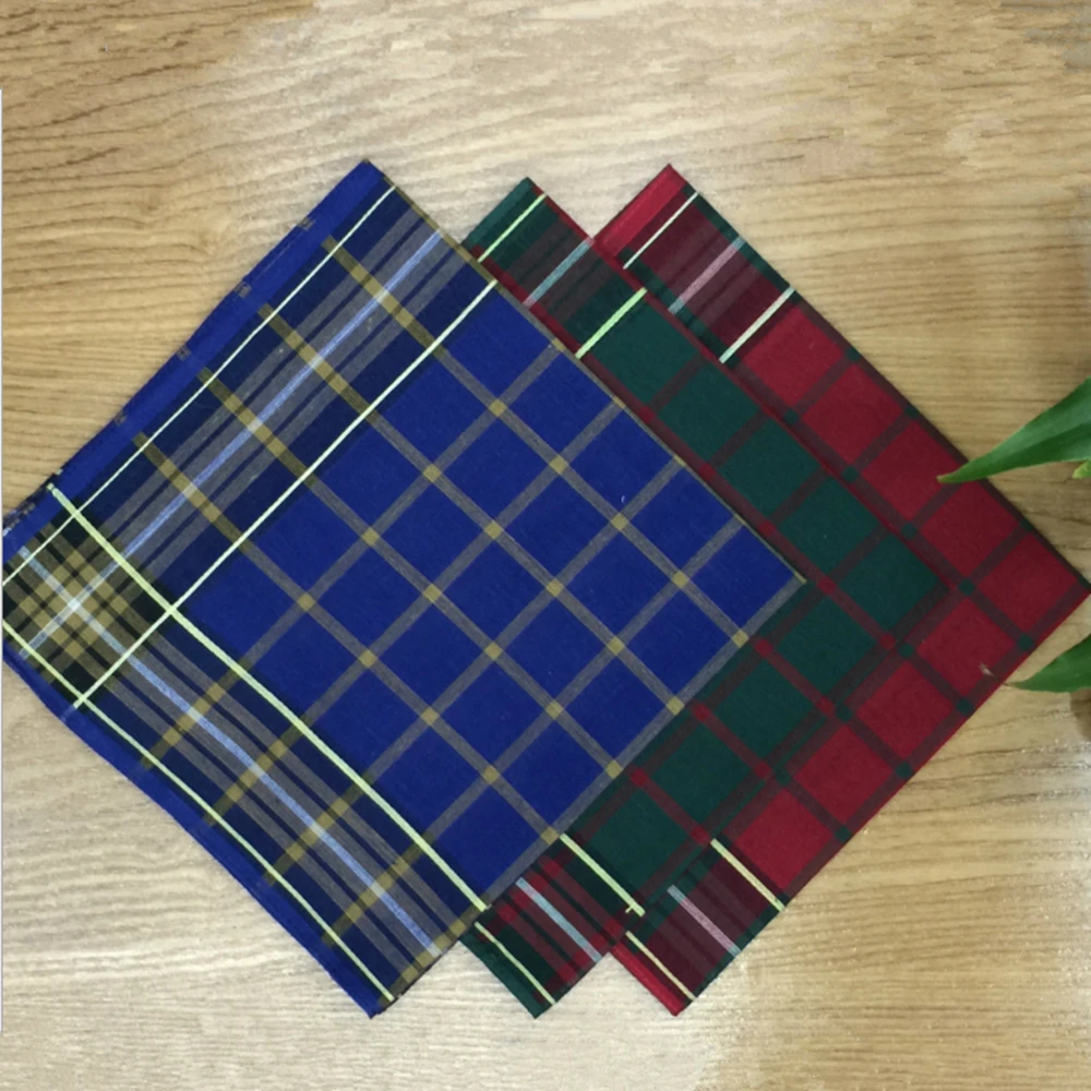 3 шт./лот классический винтажный клетчатый носовой платок в полоску Hanky мужские