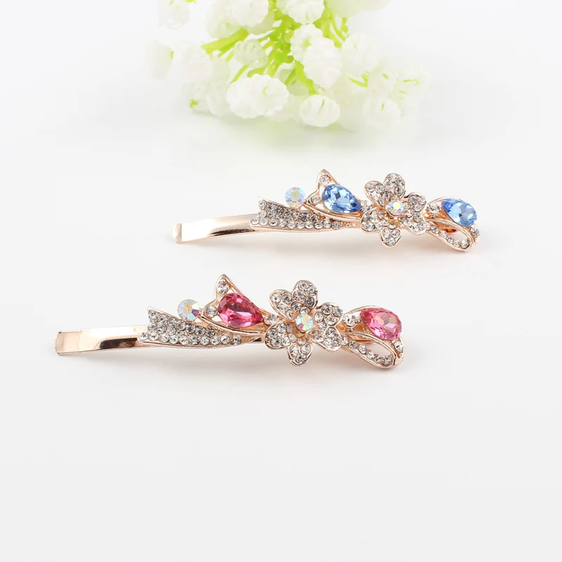 Цветочные циркониевые корейские модные аксессуары для волос шпилька Шпилька