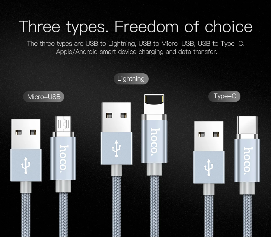 HOCO Micro usb type C Lightning 2 в 1 Магнитный кабель 2A кабель для быстрой зарядки и передачи данных пылезащитный переходник для Ipad кабели для мобильных телефонов
