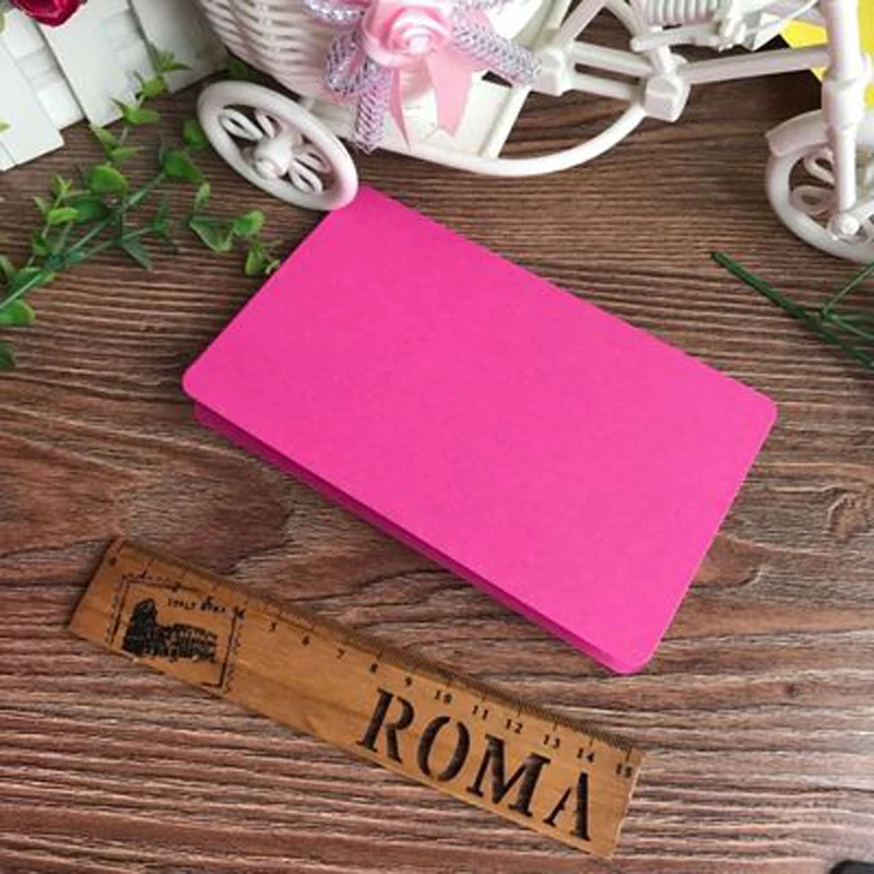 rose red 9,4*15 см Цвет складной DIY открытка пустые поздравительные открытки Черный Белый крафт карты свадебные вечерние украшения - Цвет: rose red