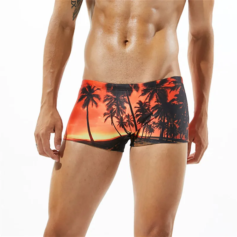 Летние пляжные шорты для мужчин с принтом серфинга купания удобные спортивные